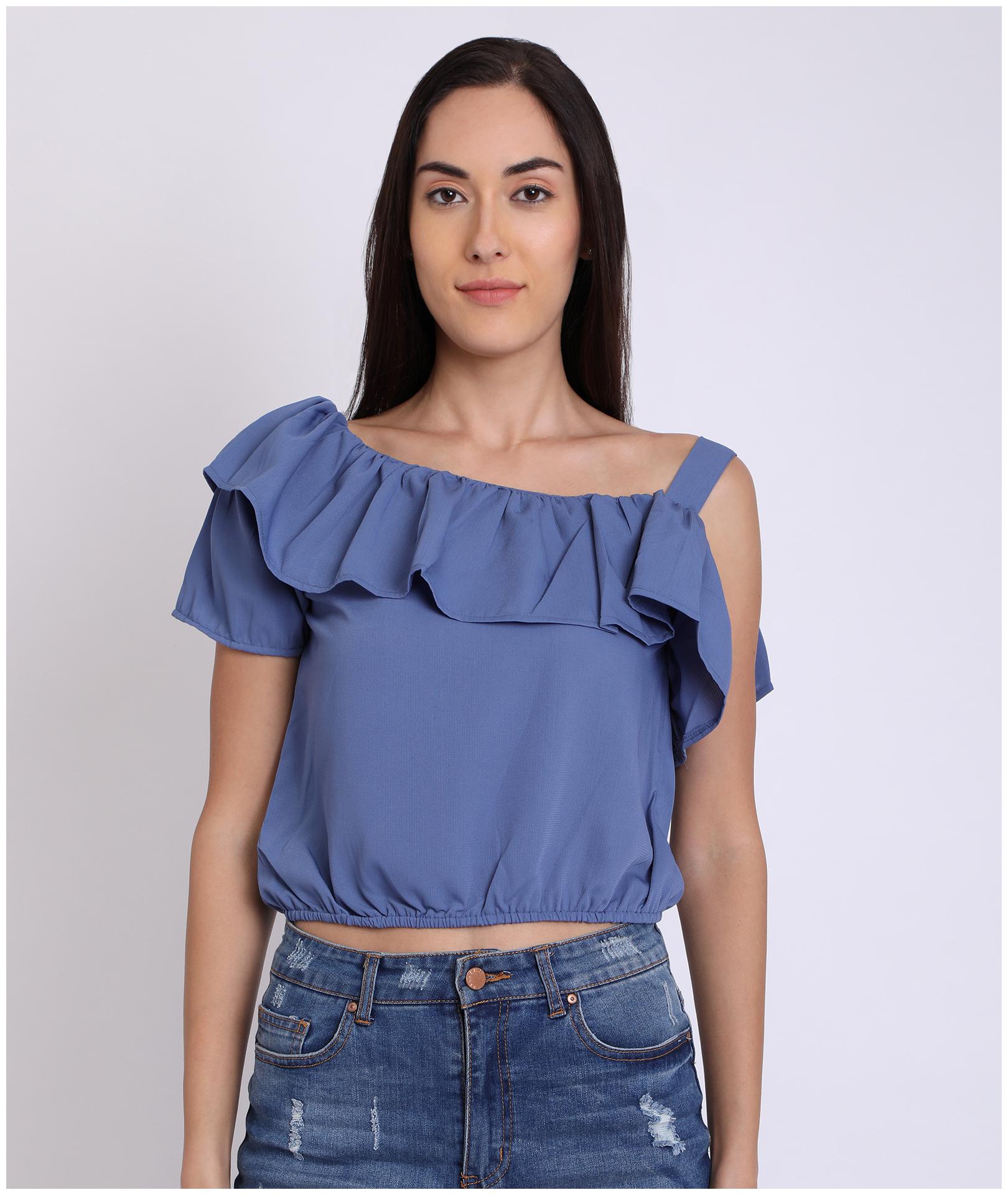 

Chimpaaanzee Women Solid Regular top - Blue