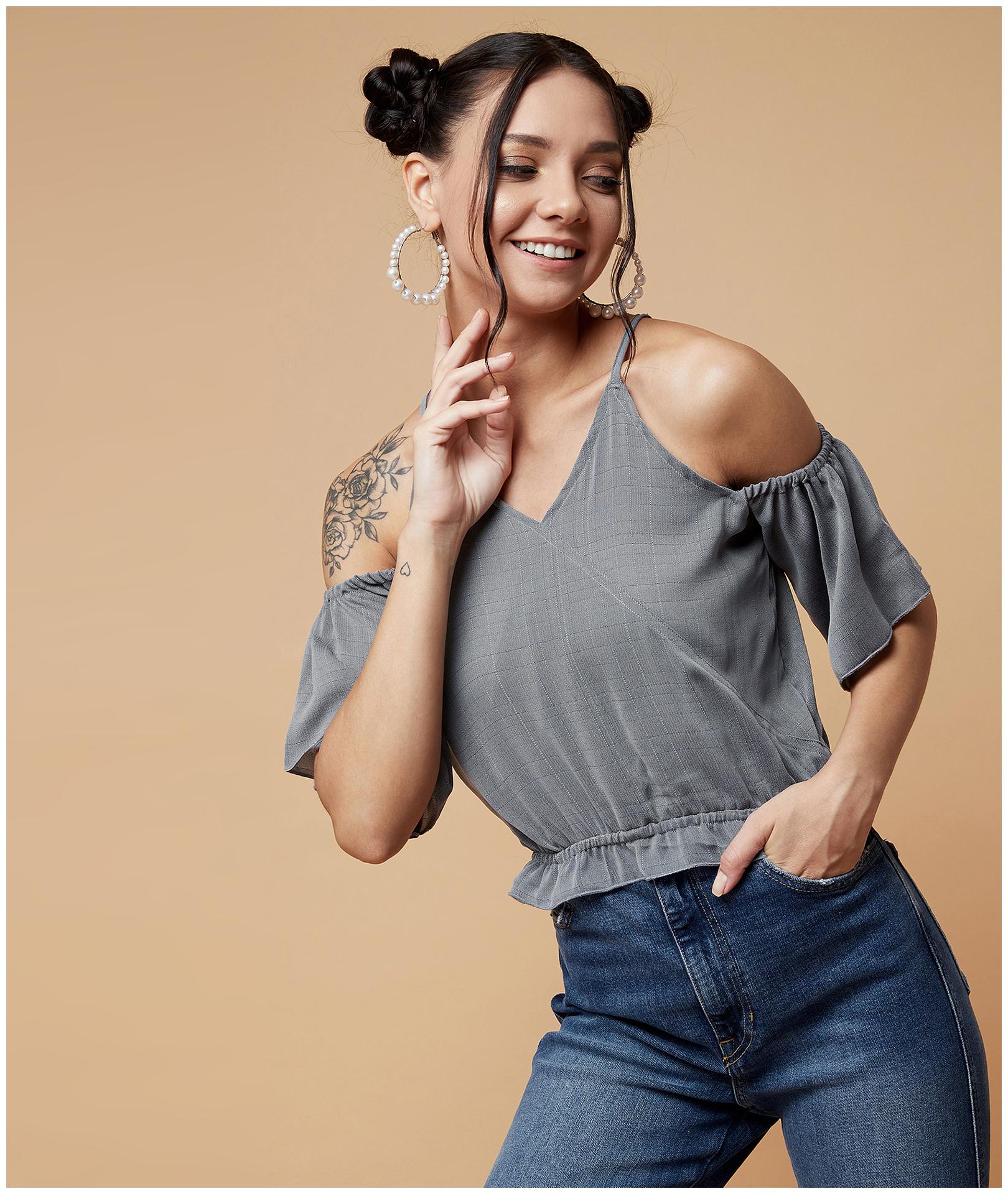 

Chimpaaanzee Polyester Solid Grey Blouson Women