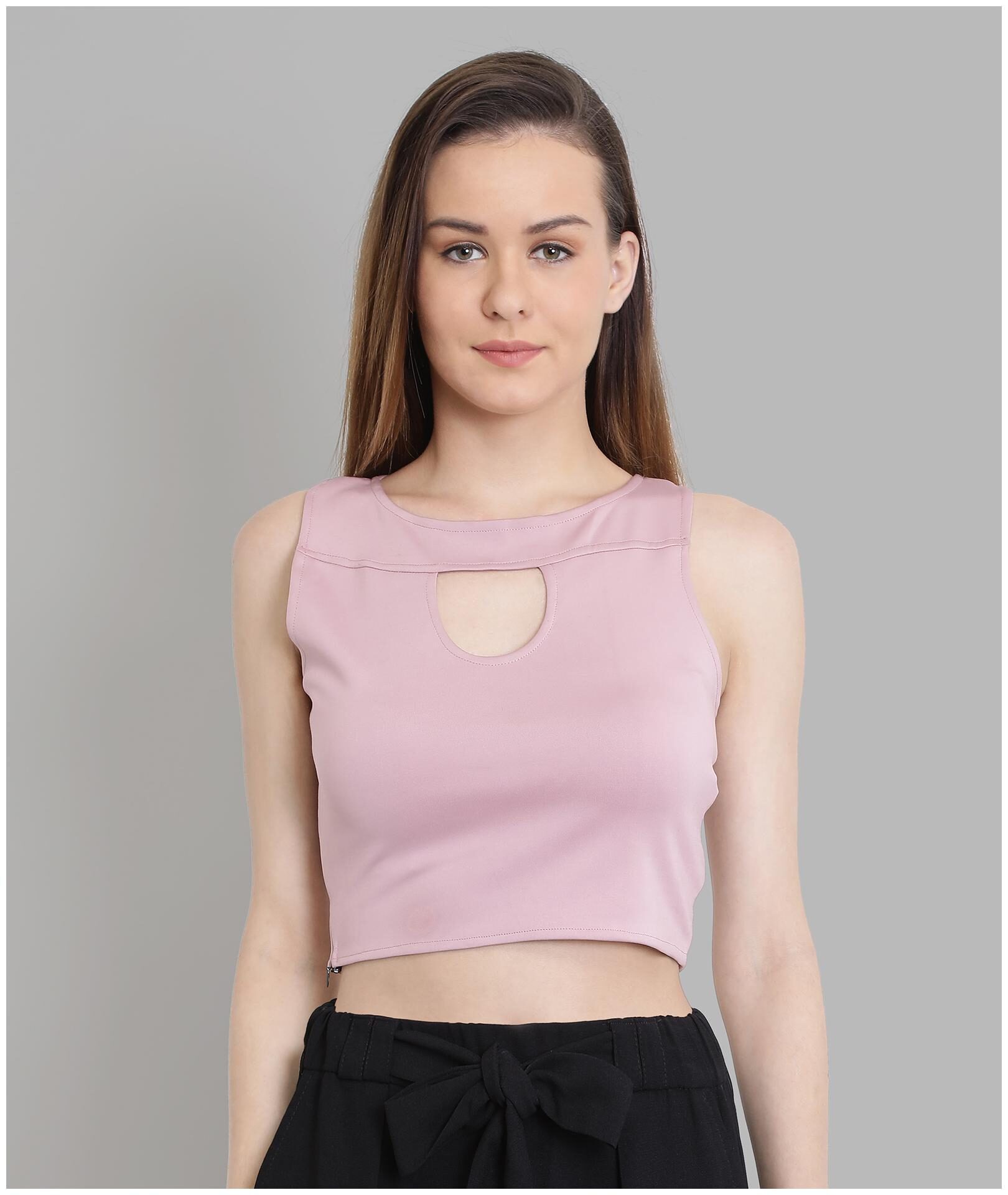 

Chimpaaanzee Women Polyester Solid Pink Top