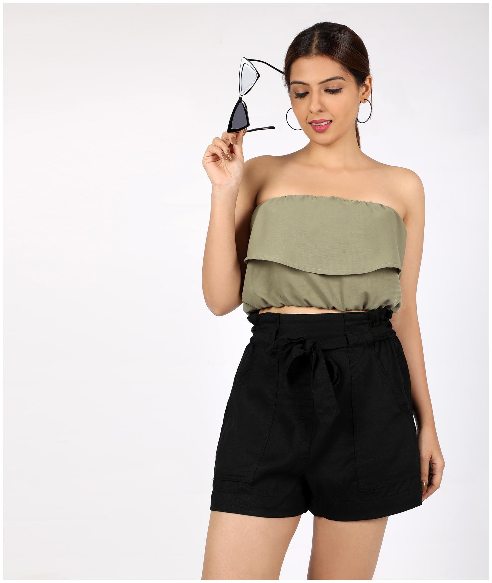 

Chimpaaanzee Polyester Solid Green Tube Women