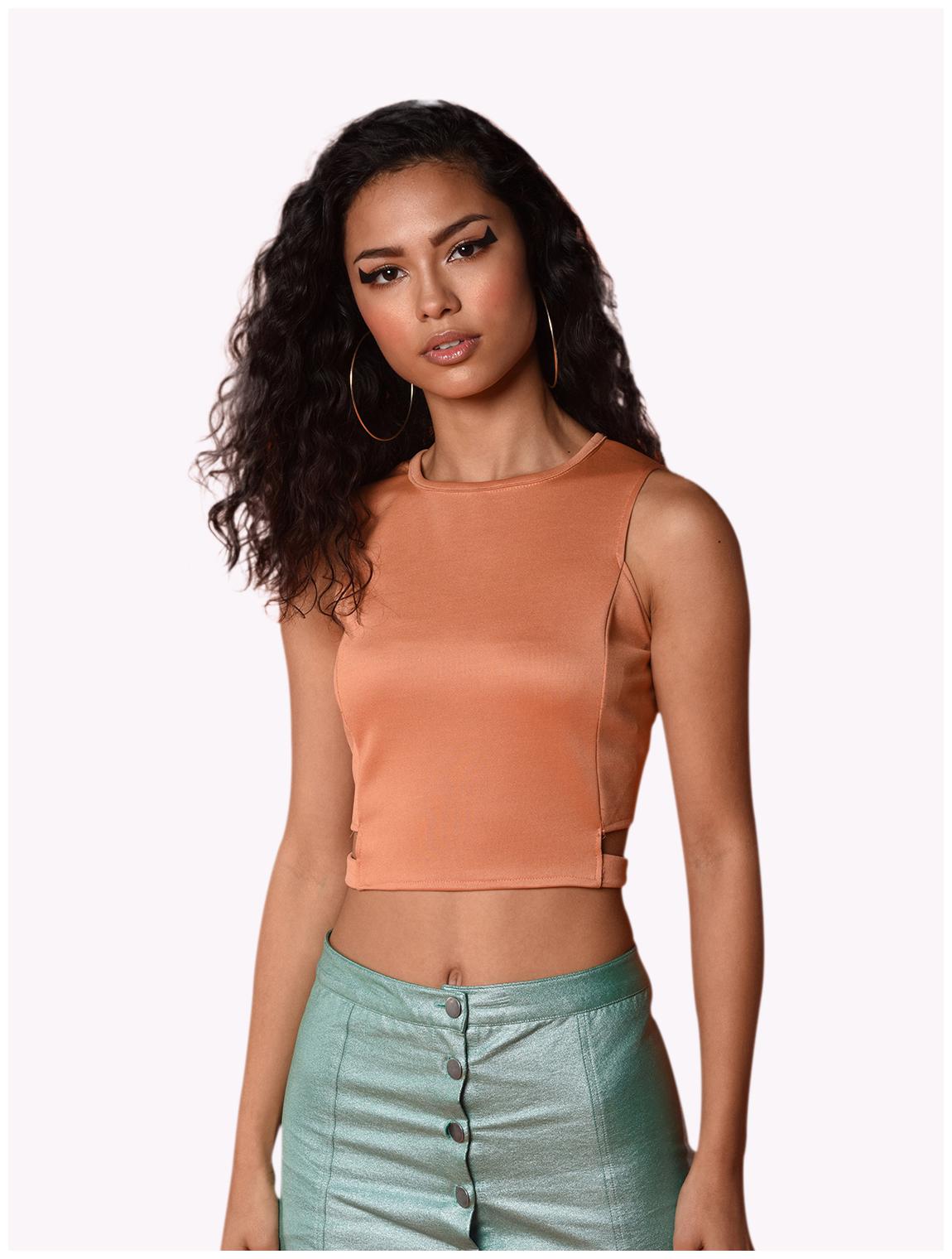 

Chimpaaanzee Women Solid Regular top - Peach