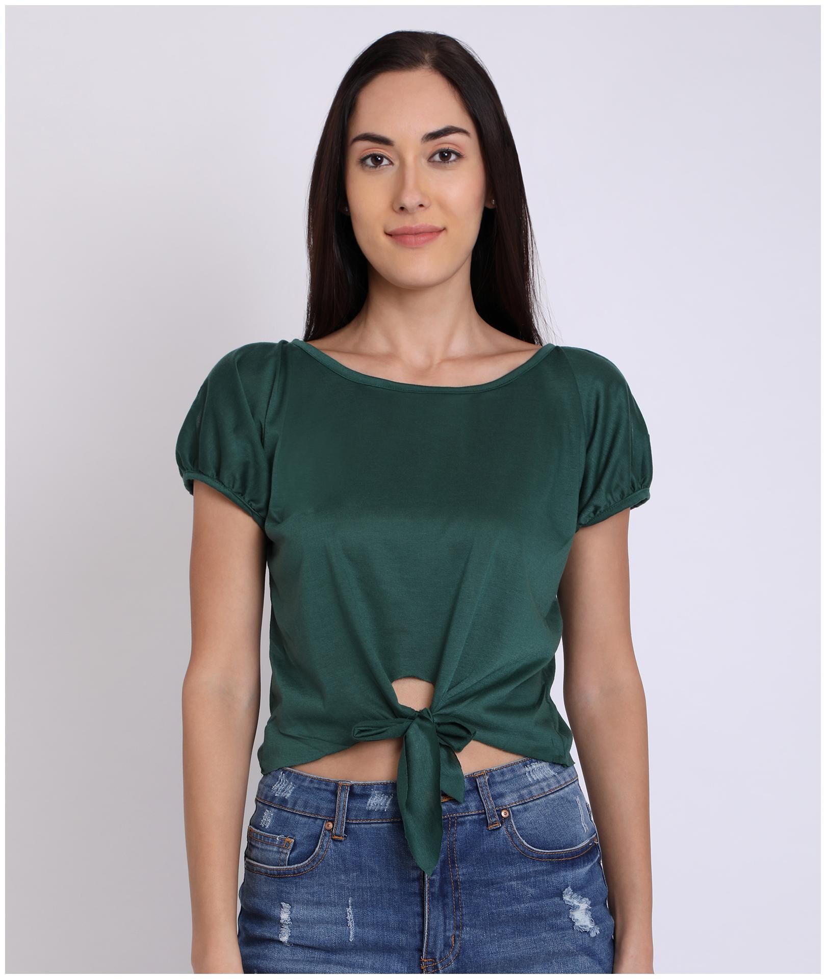 

Chimpaaanzee Women Solid Regular top - Green