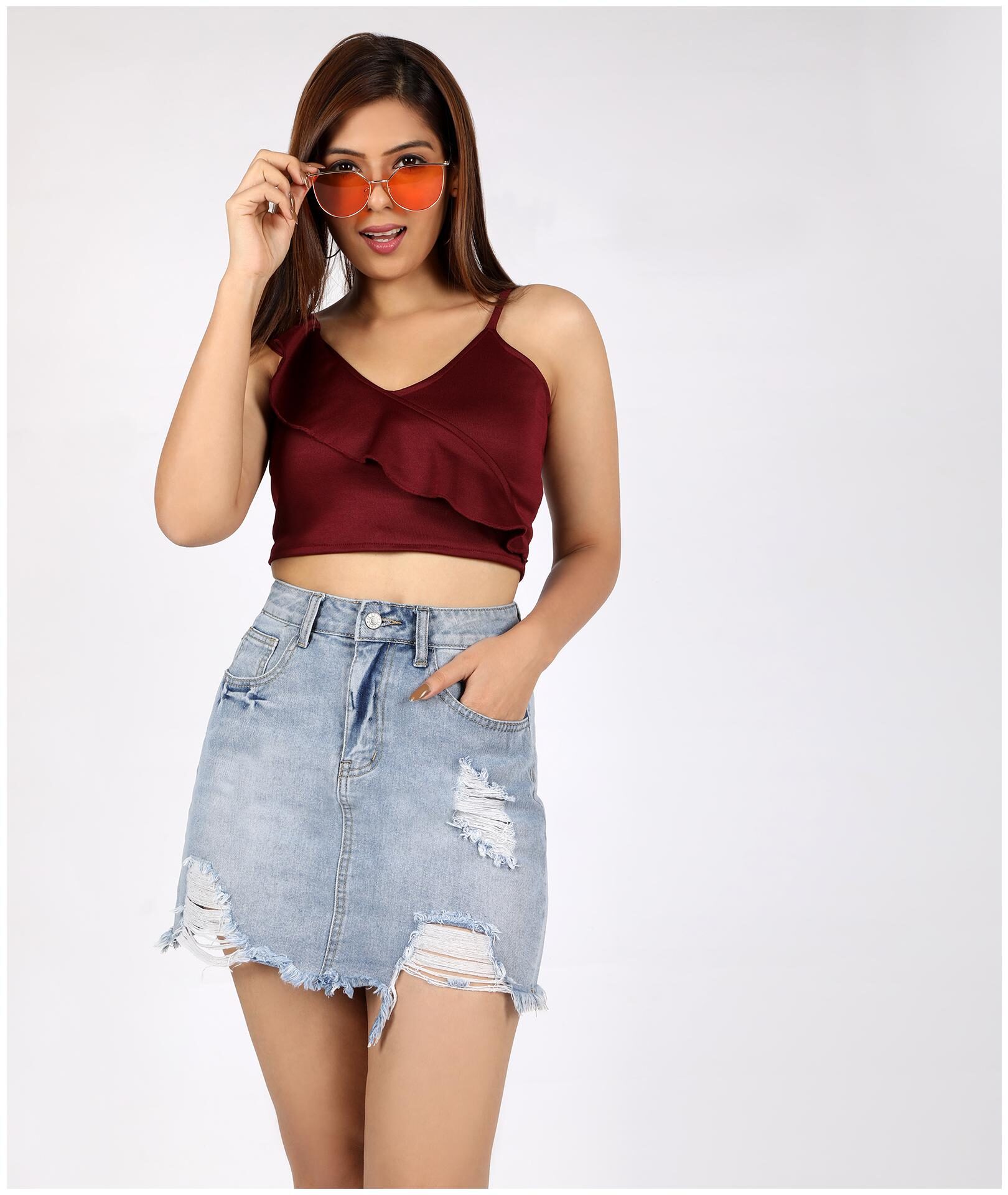 

Chimpaaanzee Women Maroon Solid Top