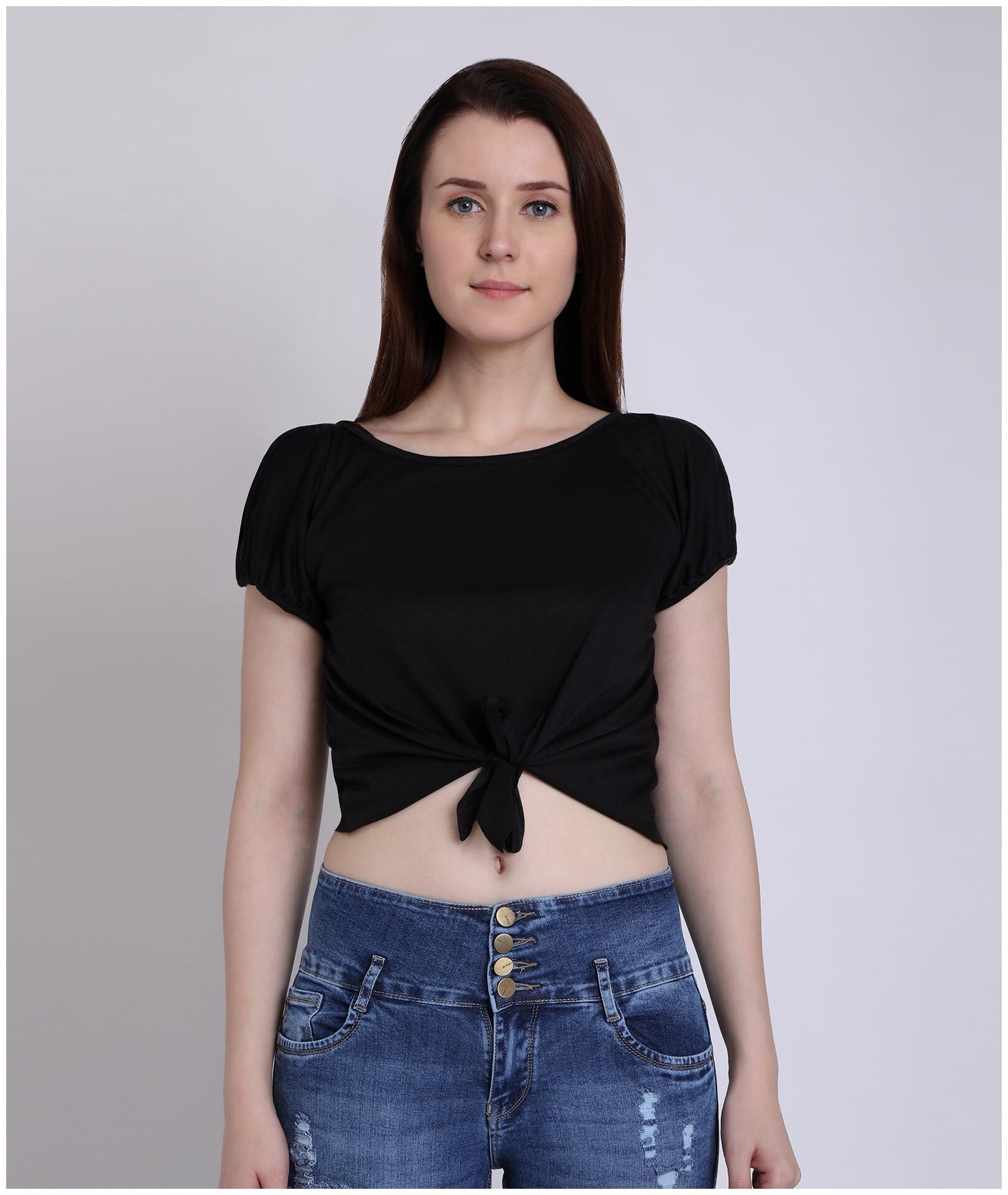 

Chimpaaanzee Women Solid Regular top - Black