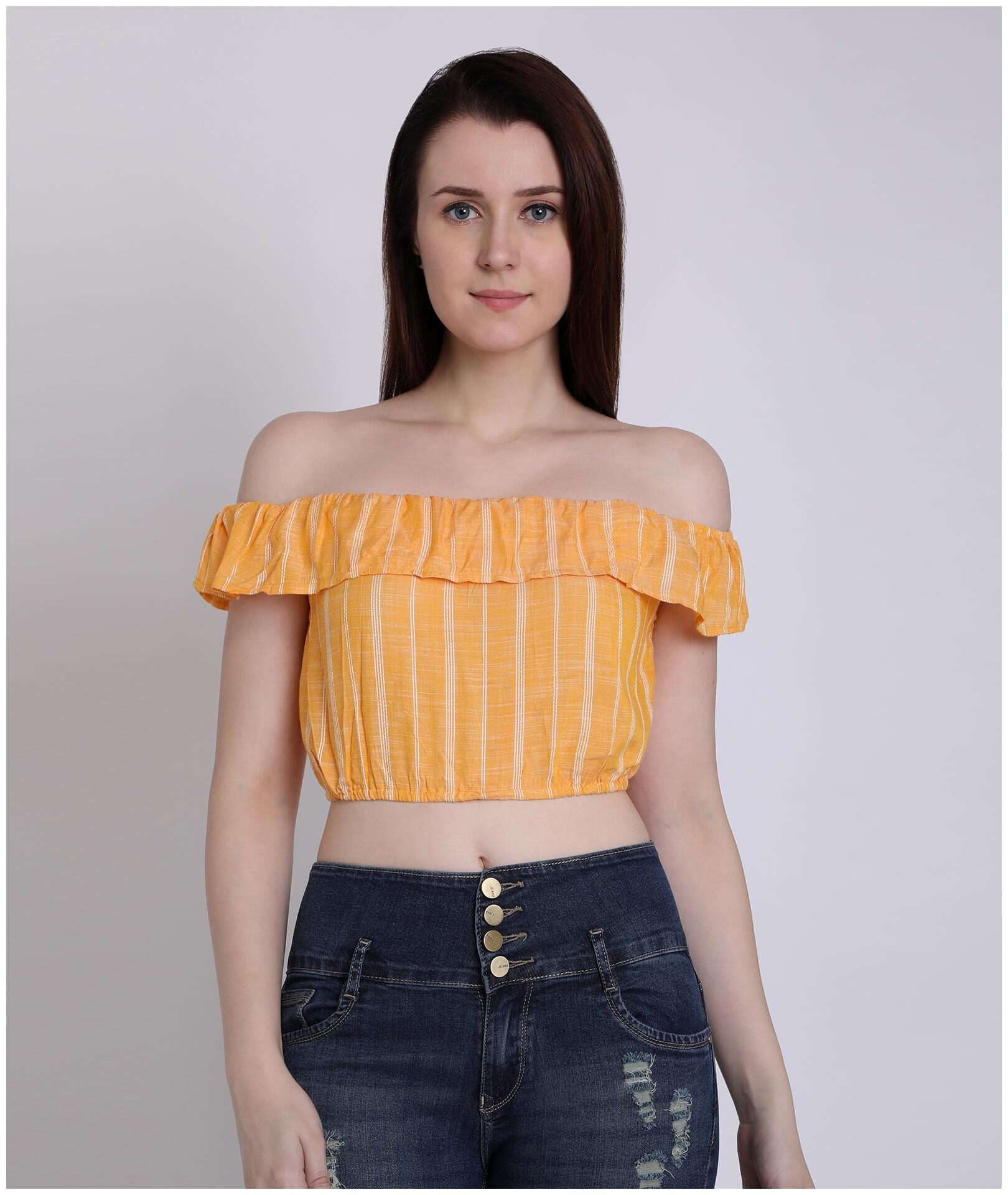 

Chimpaaanzee Women Striped Regular top - Yellow