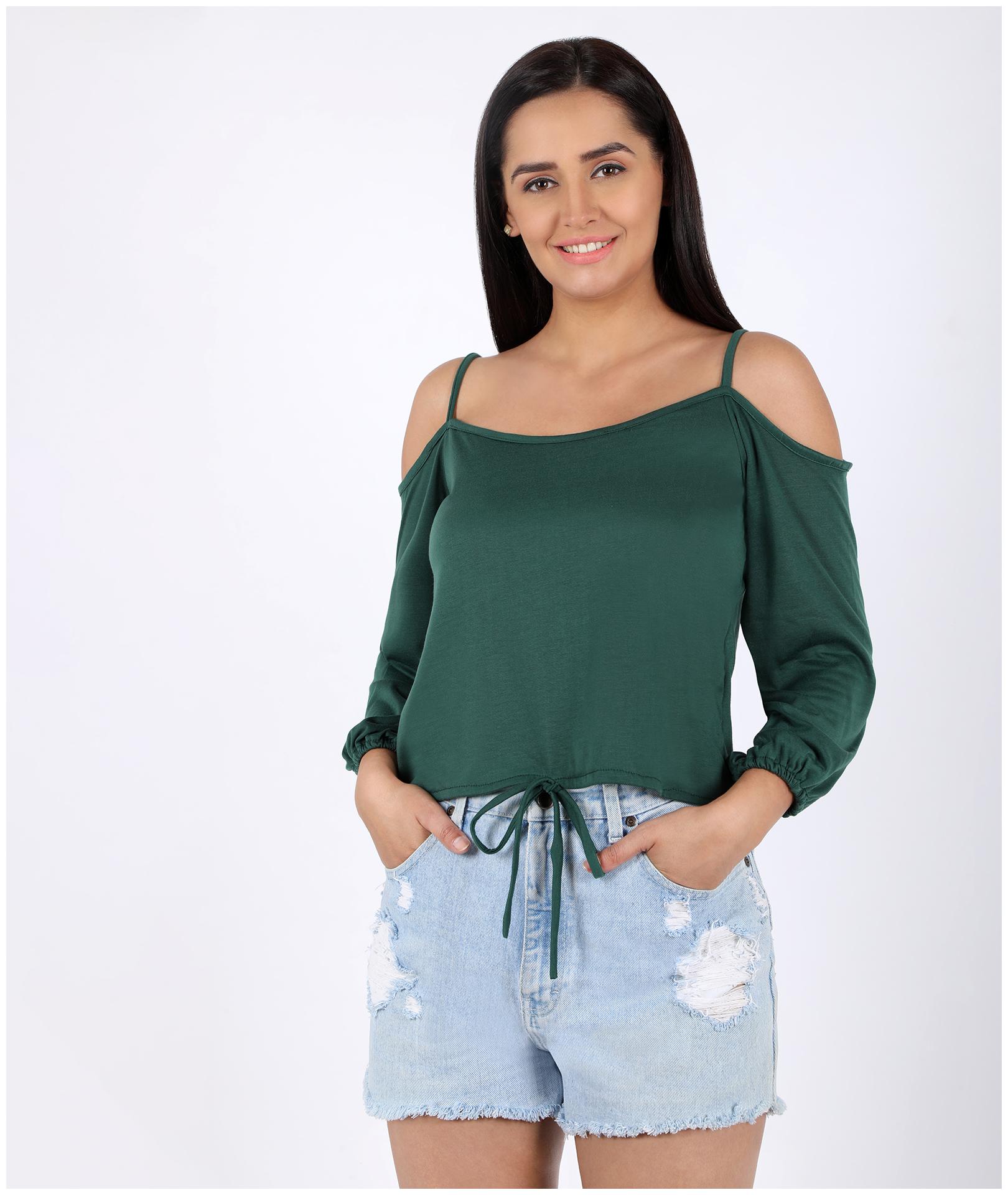 

Chimpaaanzee Women Solid Regular top - Green