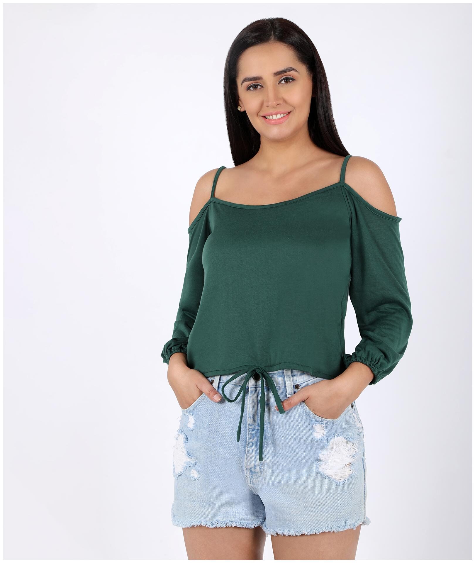 

Chimpaaanzee Women Solid Regular top - Green