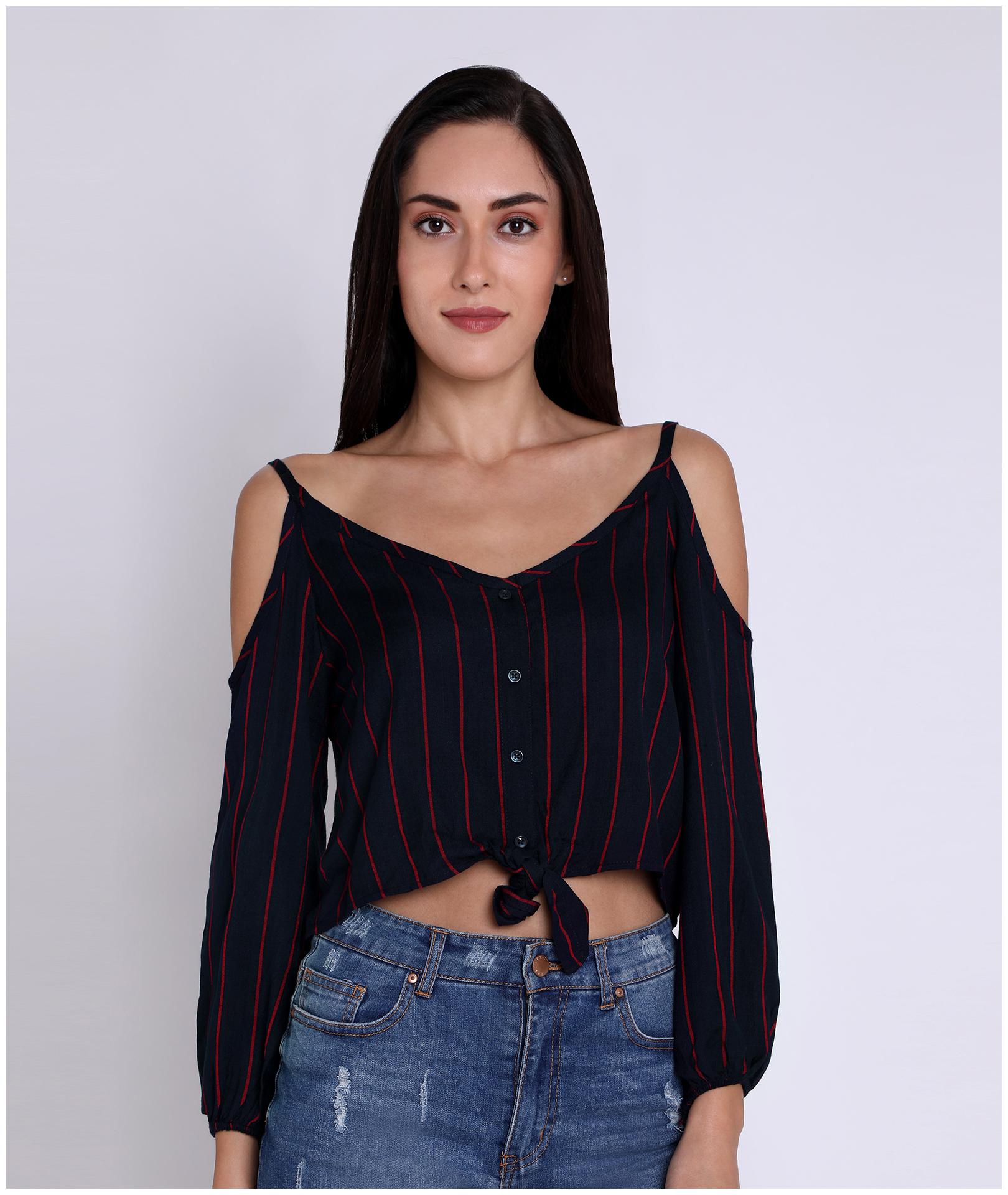 

Chimpaaanzee Women Striped Regular top - Blue