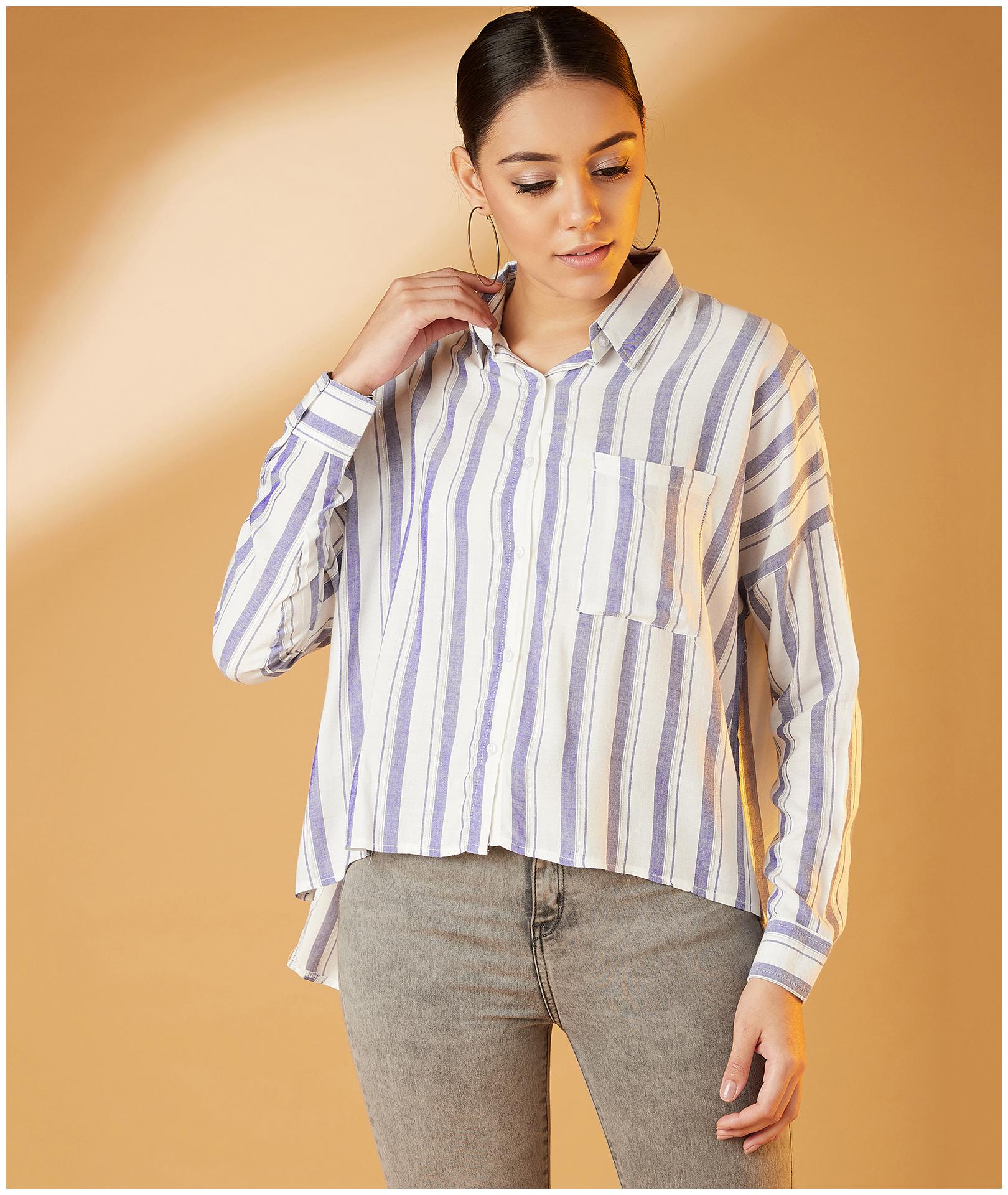 

Chimpaaanzee Women Striped Shirt style - White