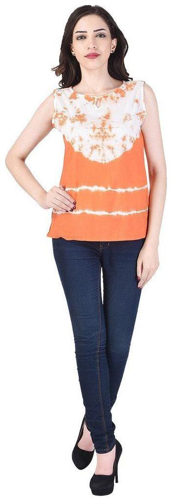 

CHINMAYA Women Geometric Regular top - Orange