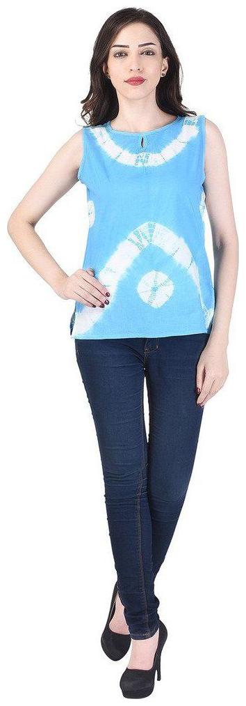 

CHINMAYA Women Geometric Regular top - Blue