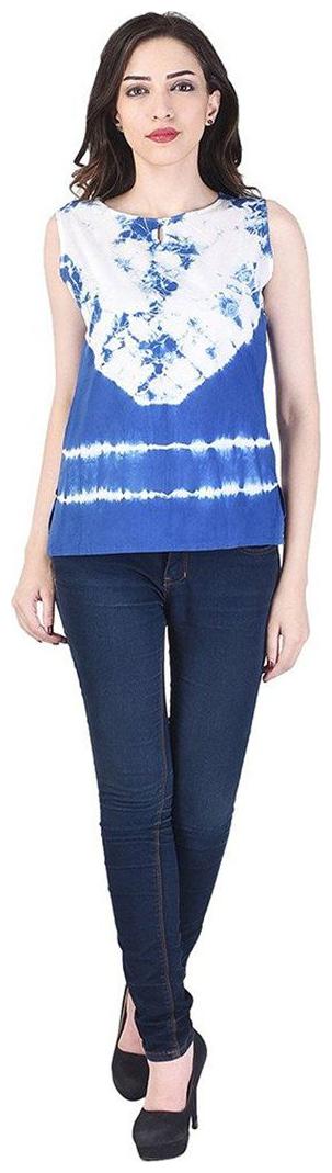 

CHINMAYA Women Geometric Regular top - Blue