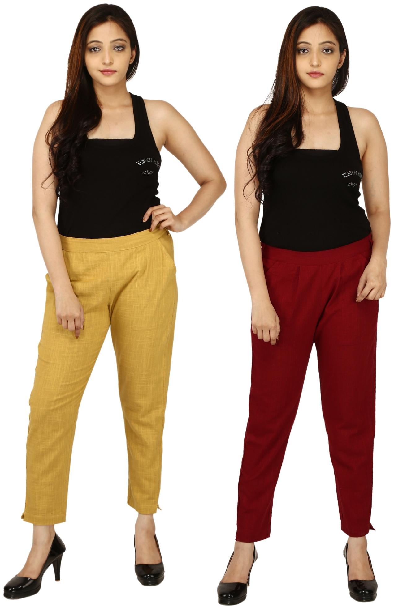 

Chinmaya Cotton Solid Multi Trousers Pant For Women