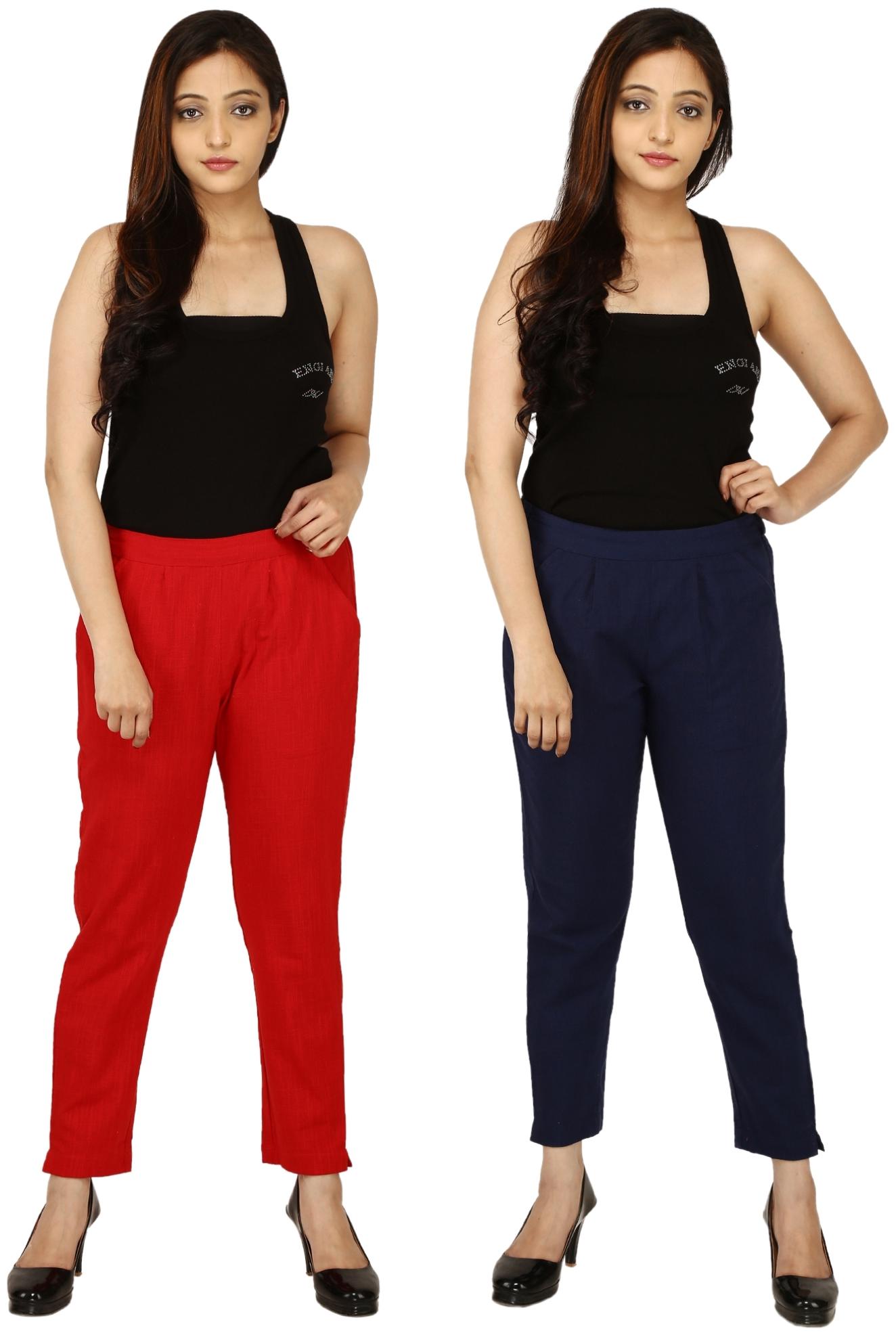 

Chinmaya Cotton Solid Multi Trousers Pant For Women