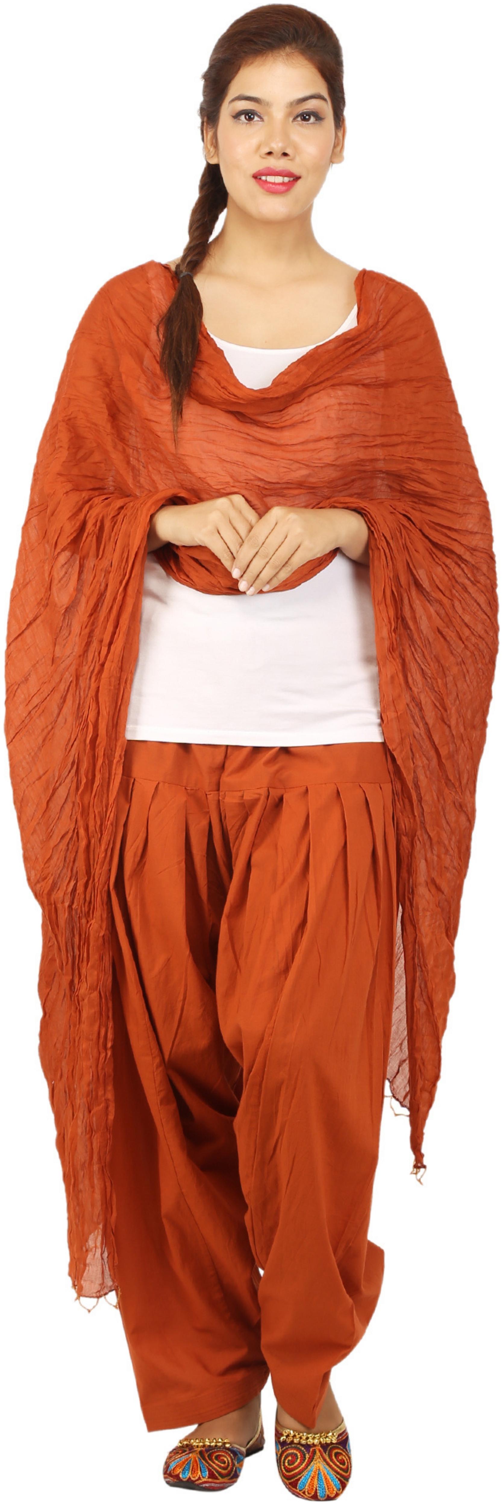 

CHINMAYA Cotton Patiala - Brown
