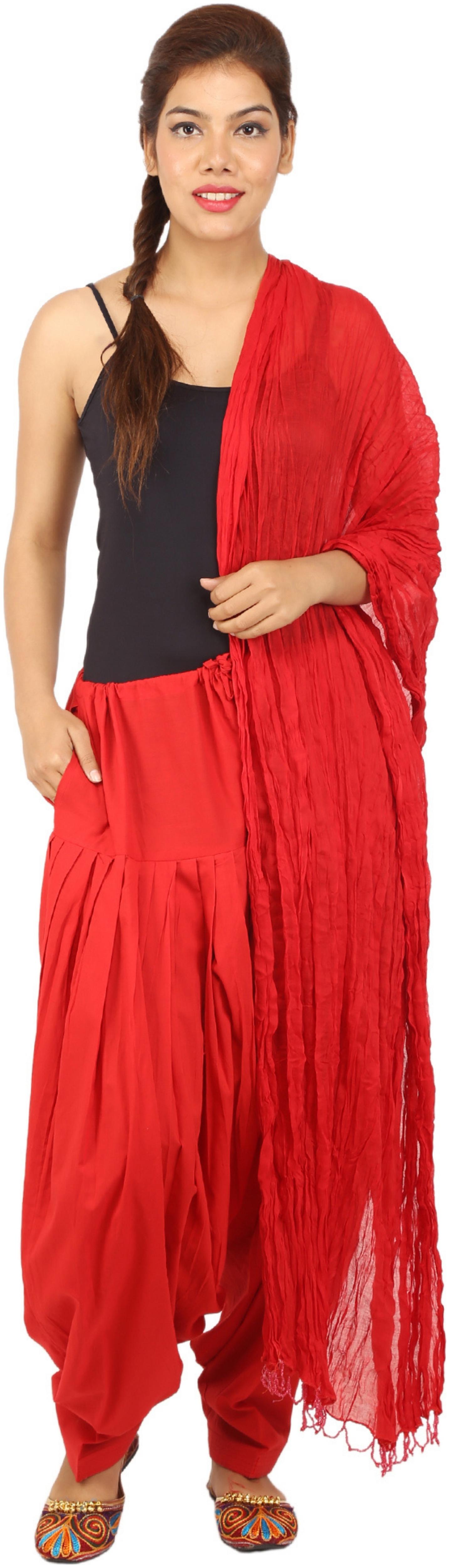 

CHINMAYA Cotton Patiala - Red
