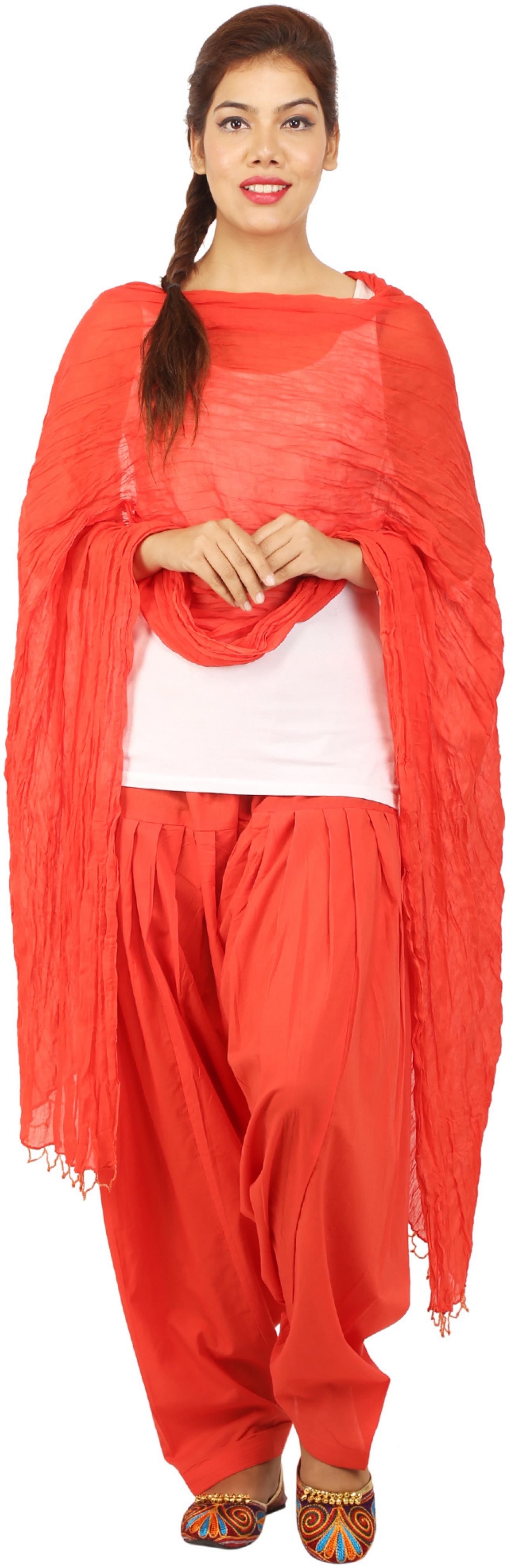 

CHINMAYA Cotton Patiala - Orange