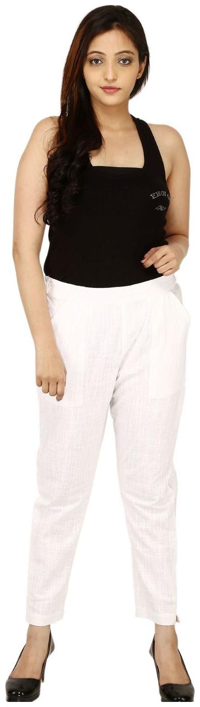 

CHINMAYA Regular Fit Women Trousers Pants (White)