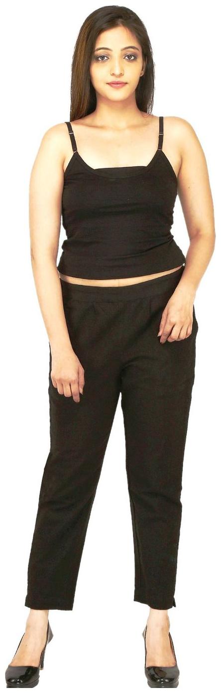 

CHINMAYA Women Black Slim fit Regular pants Regular trousers