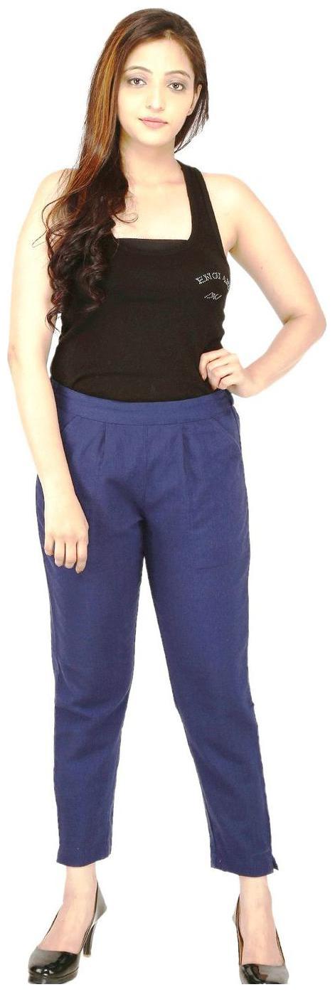 

CHINMAYA Women Blue Slim fit Regular pants Regular trousers