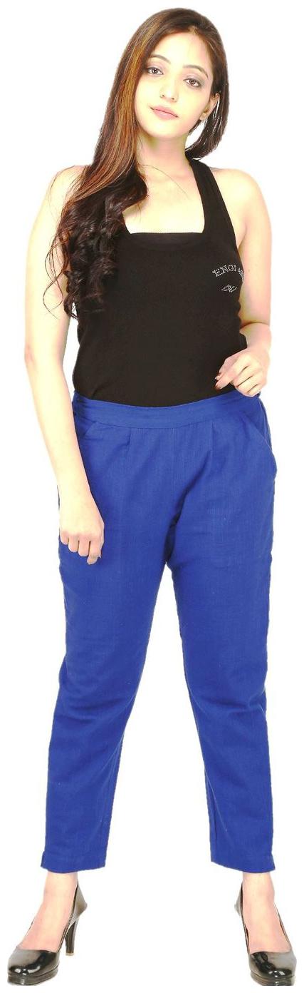 

CHINMAYA Women Blue Regular fit Regular pants Regular trousers