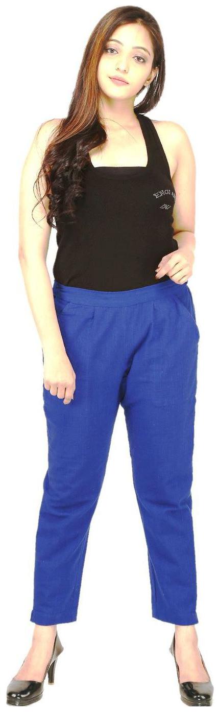 

CHINMAYA Women Blue Regular fit Regular pants Regular trousers