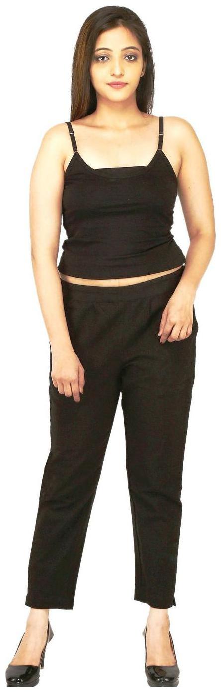 

CHINMAYA Women Black Slim fit Regular pants Regular trousers