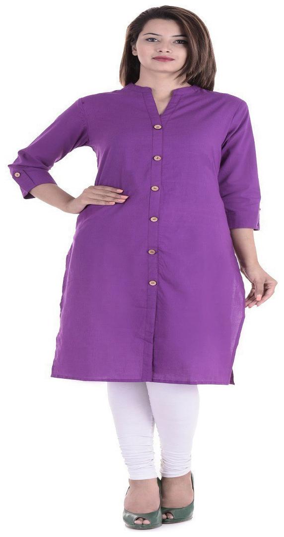 

CHINMAYA Women Purple Solid Straight Kurta