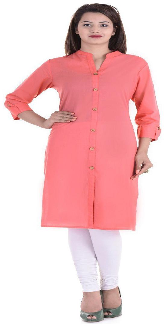 

CHINMAYA Women Pink Solid Straight Kurta