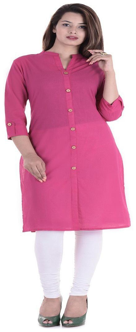 

CHINMAYA Women Pink Solid Straight Kurta