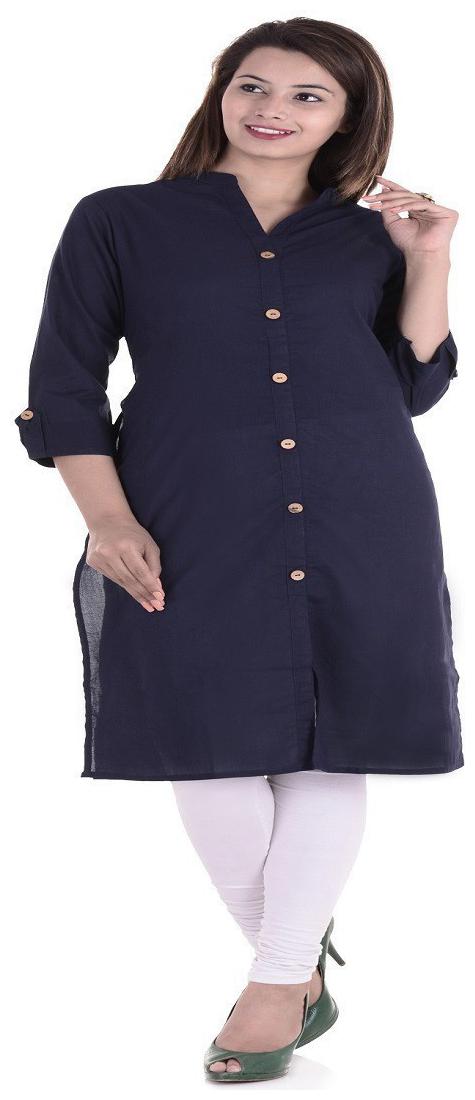 

CHINMAYA Women Navy Blue Solid Straight Kurta