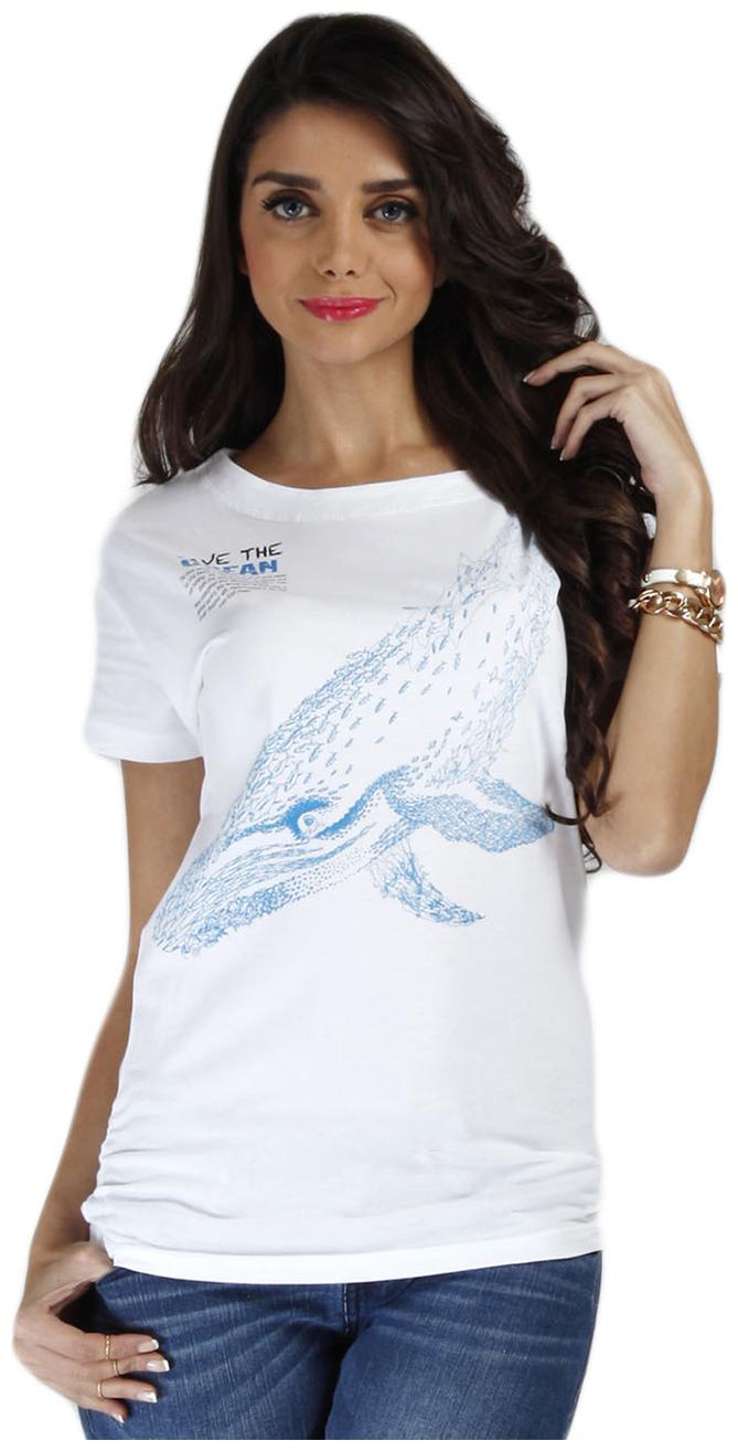 

Chlorophile Women White Regular fit Round neck Cotton T shirt