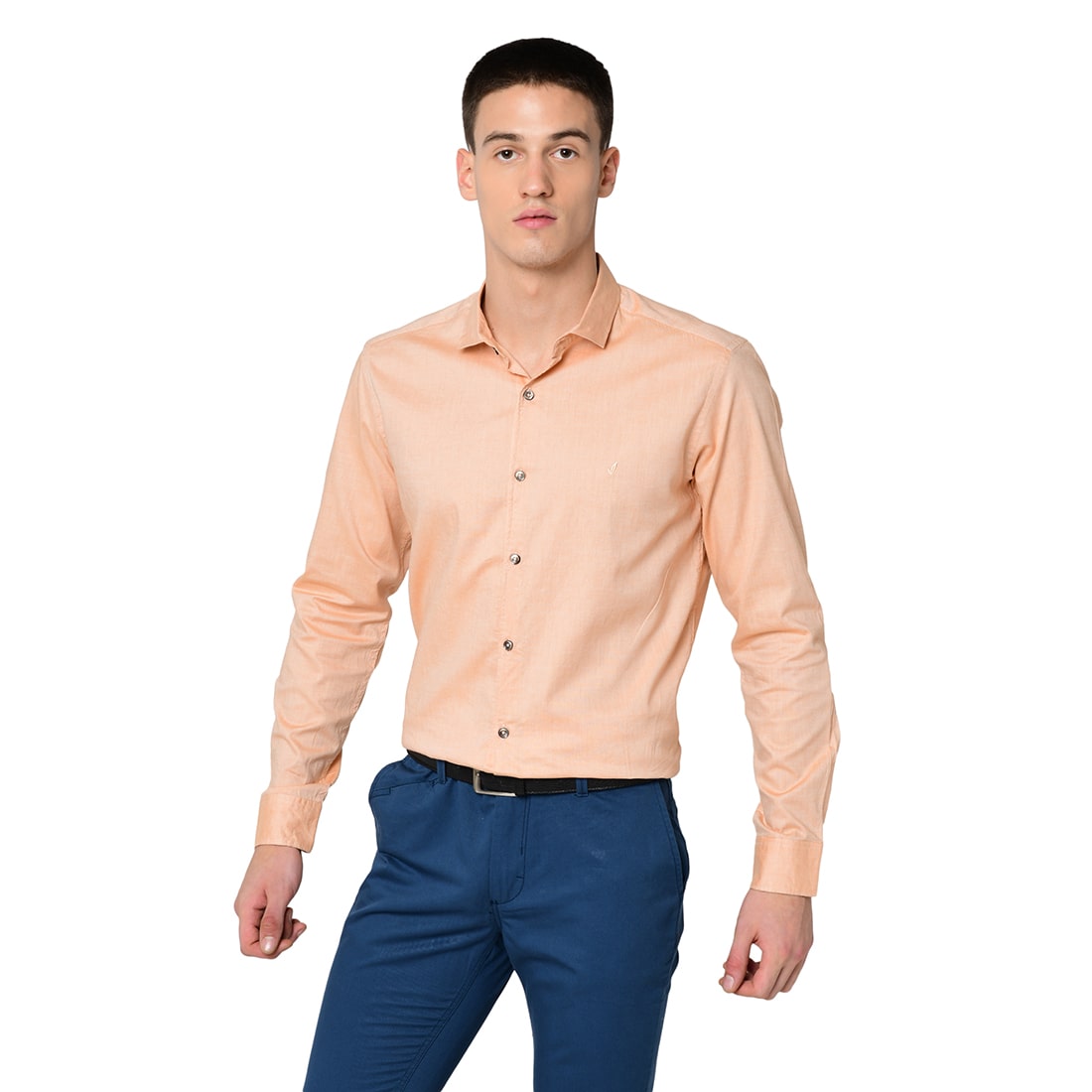 

Chlorophile Men Orange Solid Regular Fit Casual Shirt