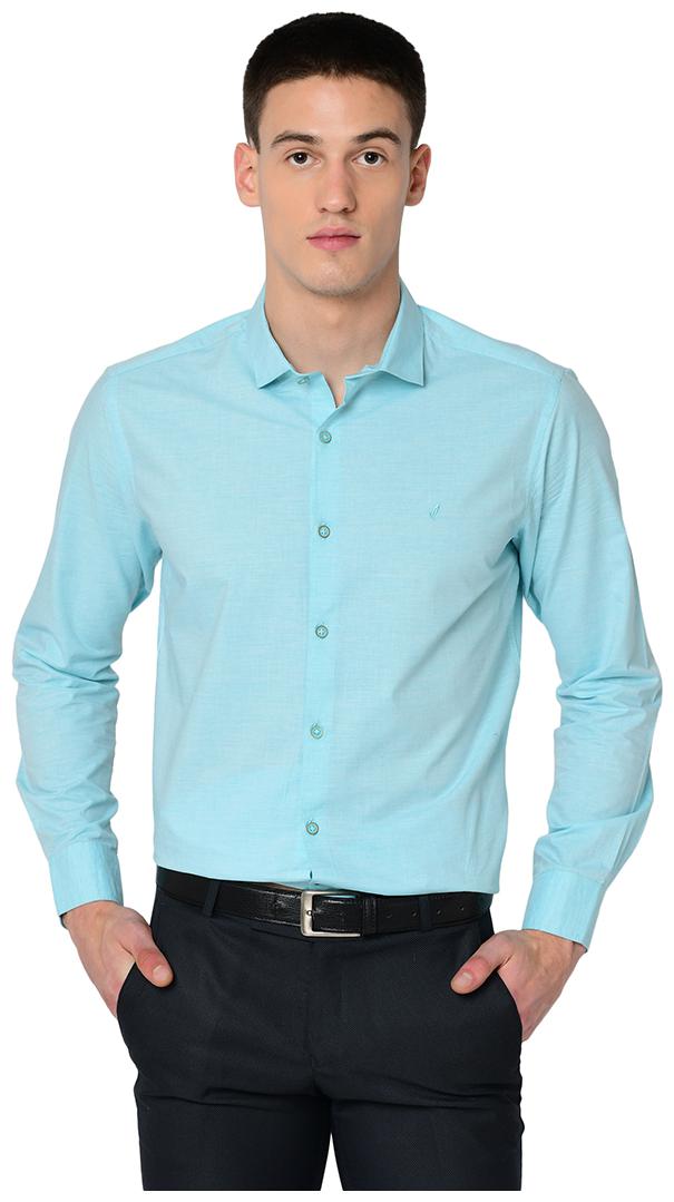 

Chlorophile Men Blue Solid Regular Fit Casual Shirt
