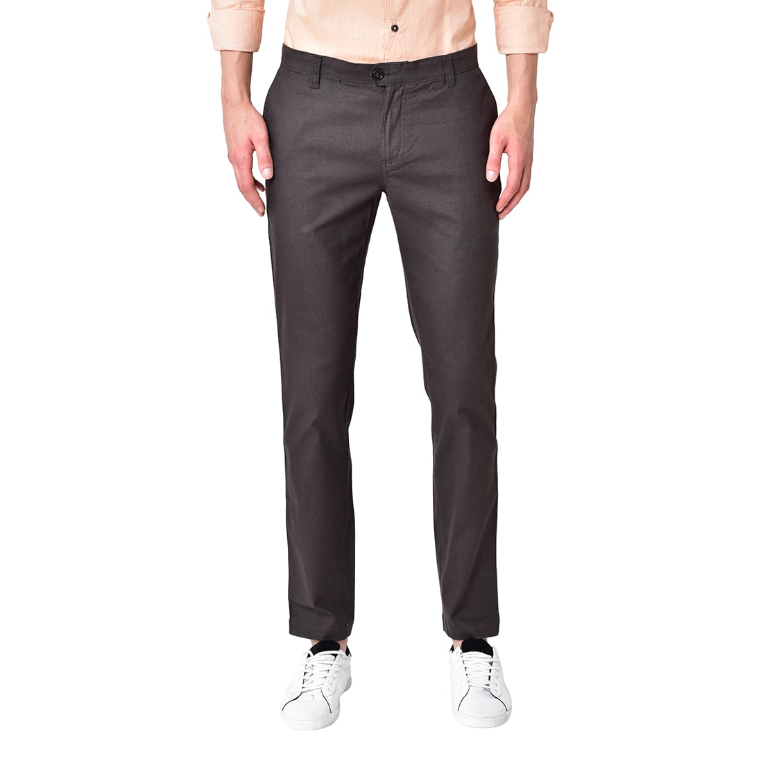 

Chlorophile Men Solid Straight Fit Formal Trouser - Grey