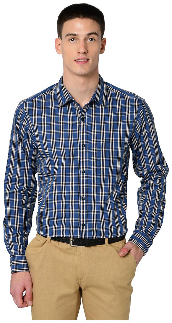 

Chlorophile Men Blue Checked Regular Fit Casual Shirt