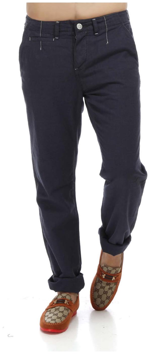 

Chlorophile Men Blue Solid Straight fit Regular trousers