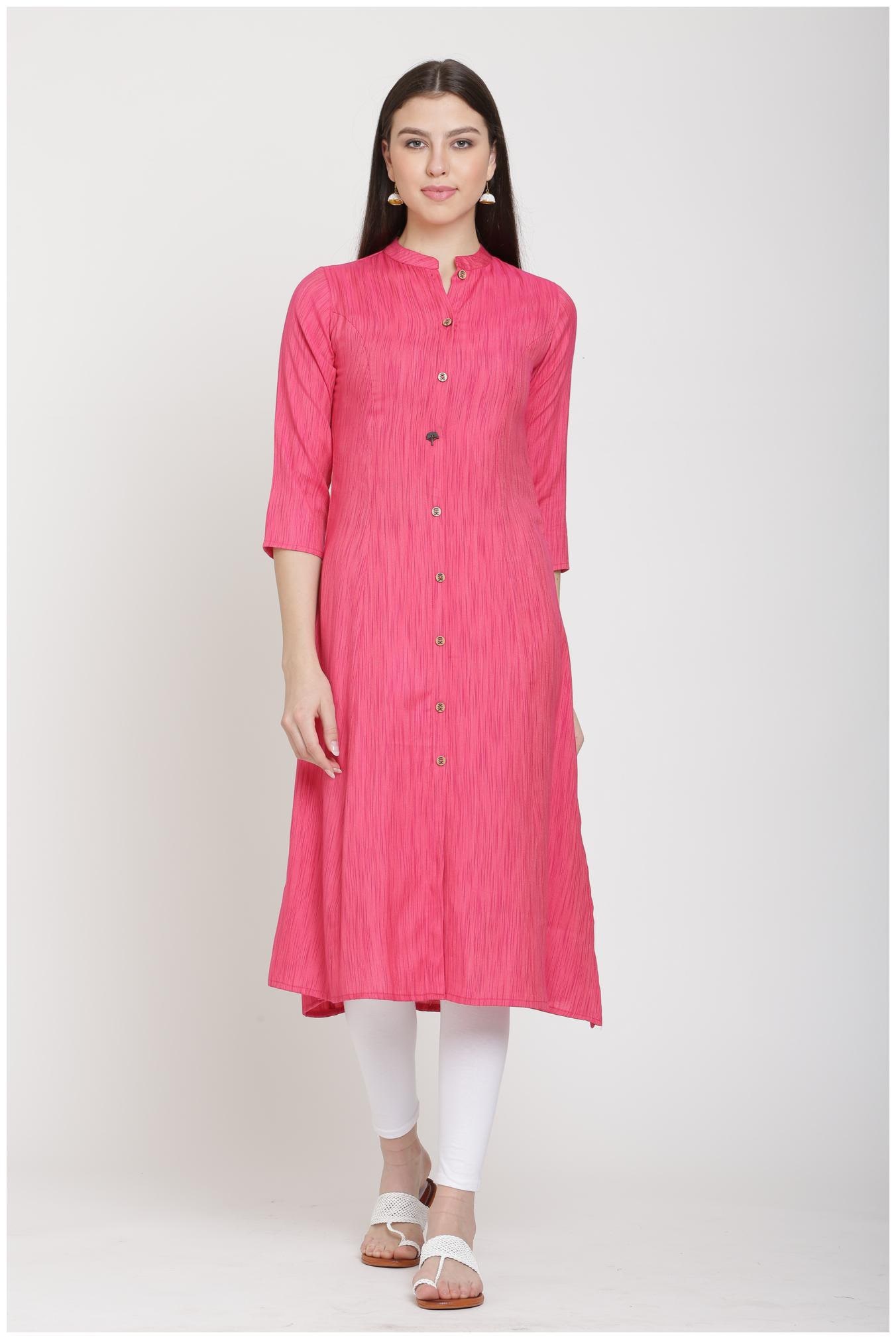 

CHRISTEENA Women Pink Printed Straight Kurta