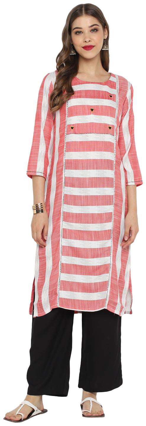 

Christeena Women Rayon Stitched Suits Kurta With Palazzo Set (Pink)