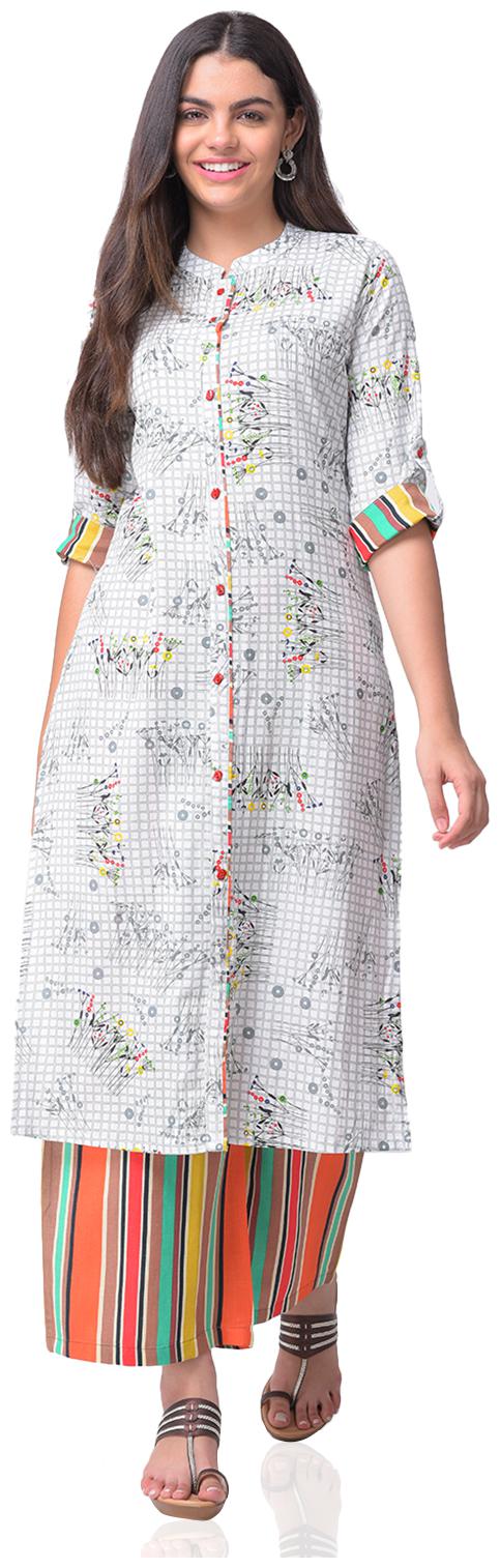 

CHRISTEENA Women Multi Printed Straight Kurta With Palazzo