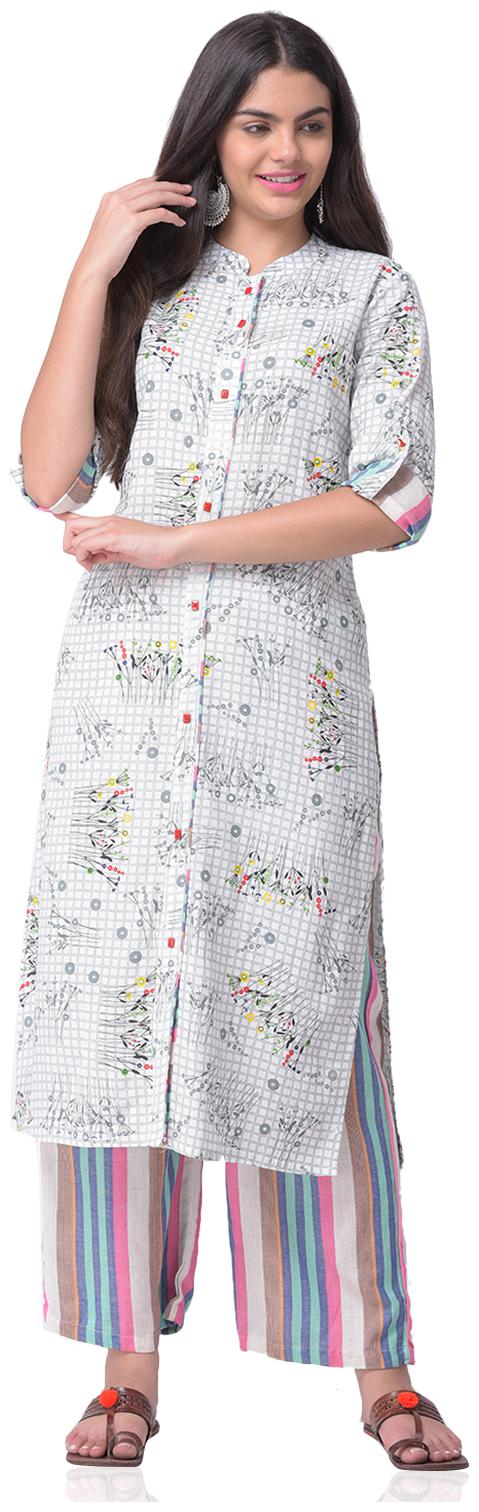 

CHRISTEENA Women Multi Printed Straight Kurta With Palazzo