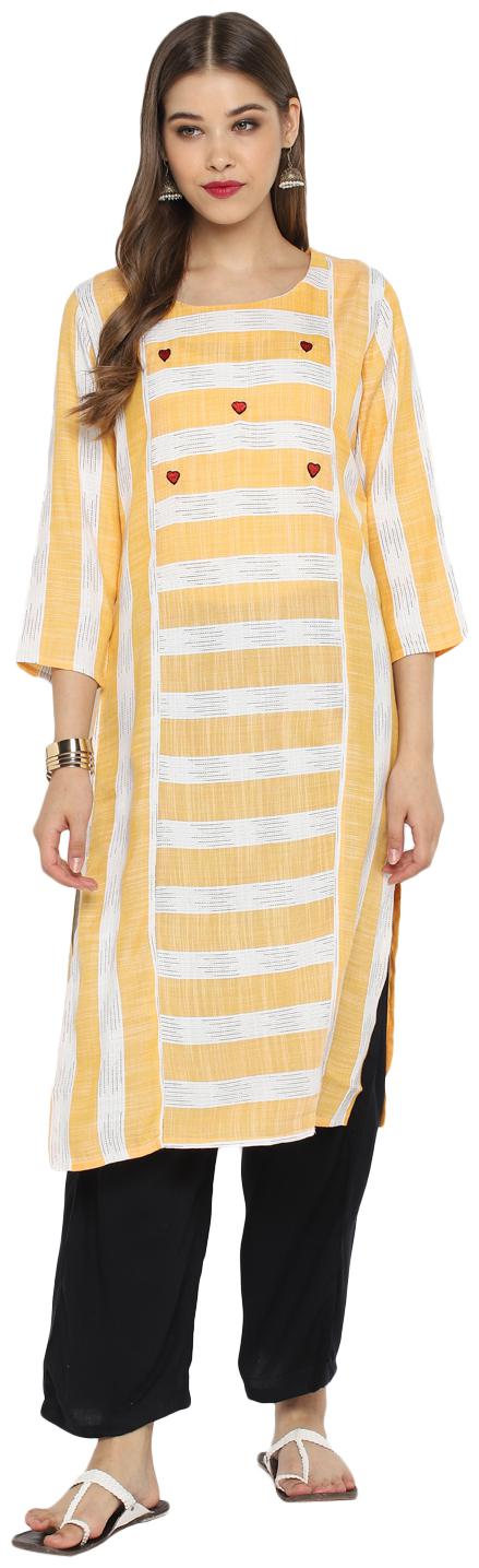 

Christeena Women Rayon Stitched Suits Kurta With Palazzo Set (Yellow)