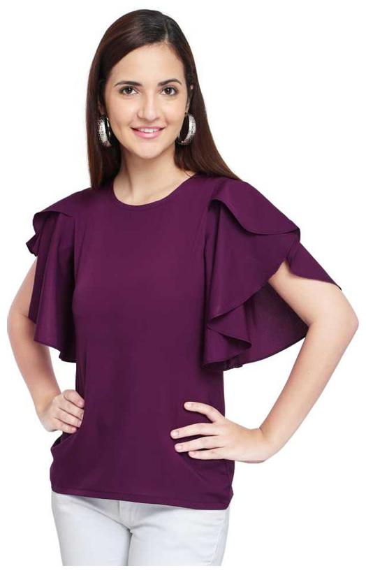 

Cifer Women Solid Regular top - Purple