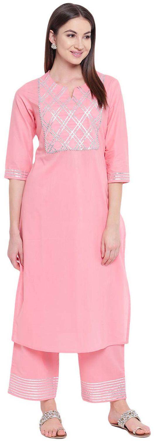 

Cifer Women Pink Solid Straight Kurti