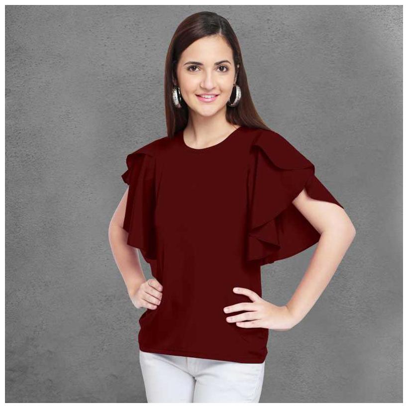 

Cifer Women Solid Regular top - Maroon