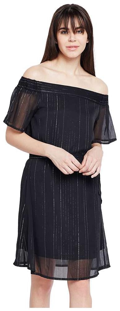 

Oxolloxo Black Solid A-line dress