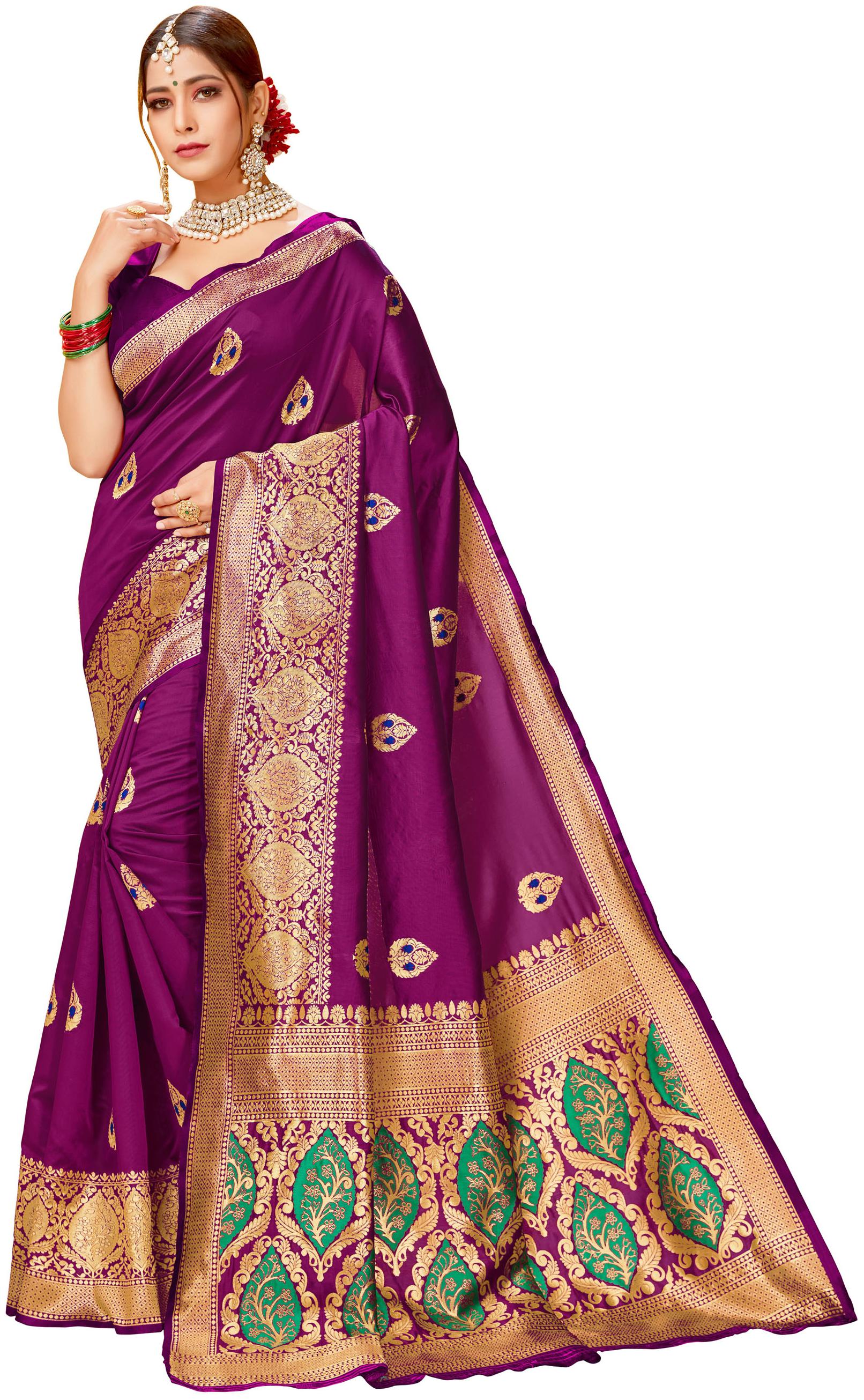 

Classic Selection Polycotton Woven Purple Color Saree