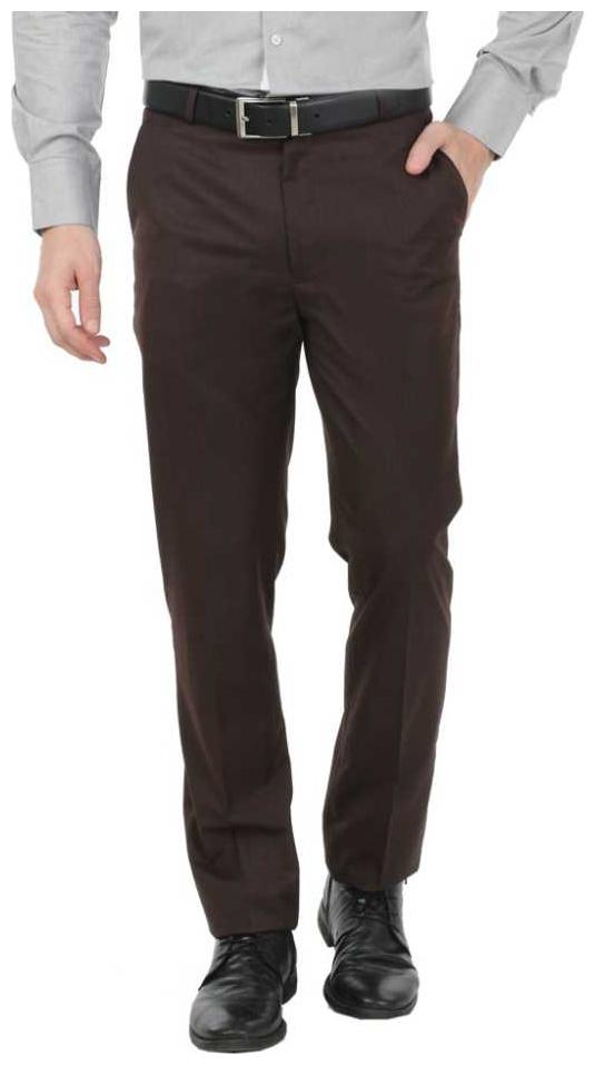 

CLASSIO Men Solid Slim Fit Formal Trouser - Brown