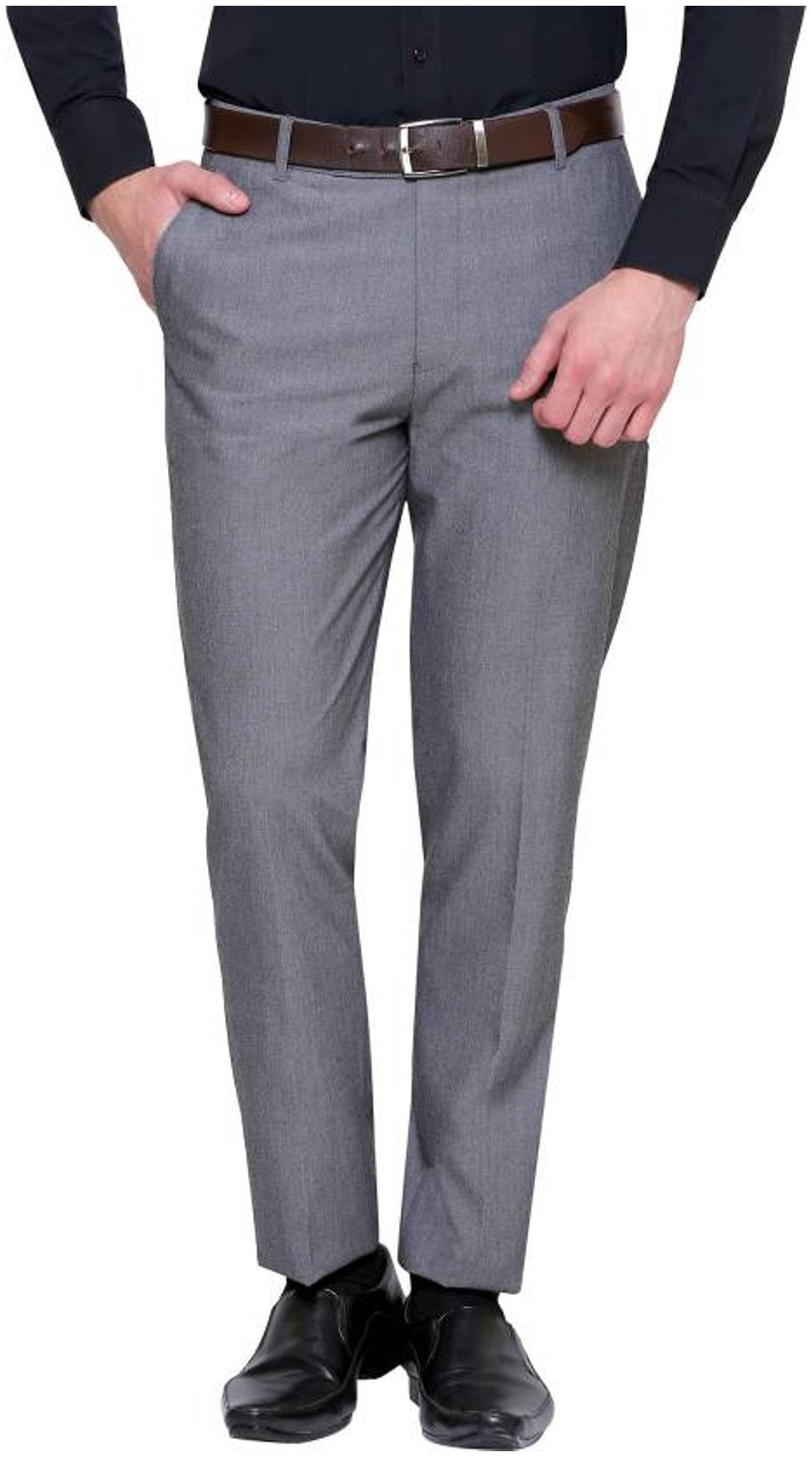 

CLASSIO Men Solid Regular Fit Formal Trouser - Grey