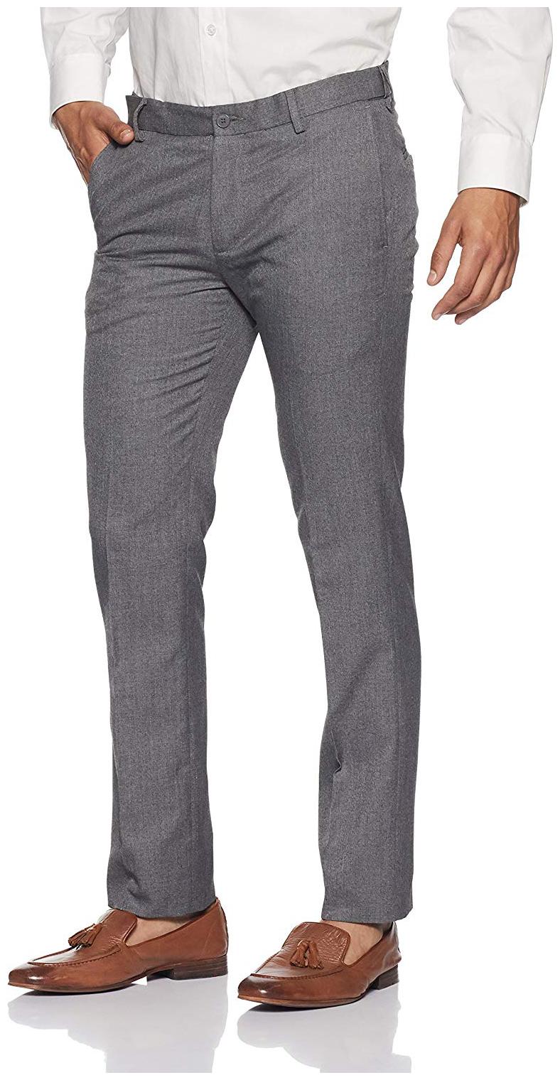 

CLASSIO Men Solid Slim Fit Formal Trouser - Grey